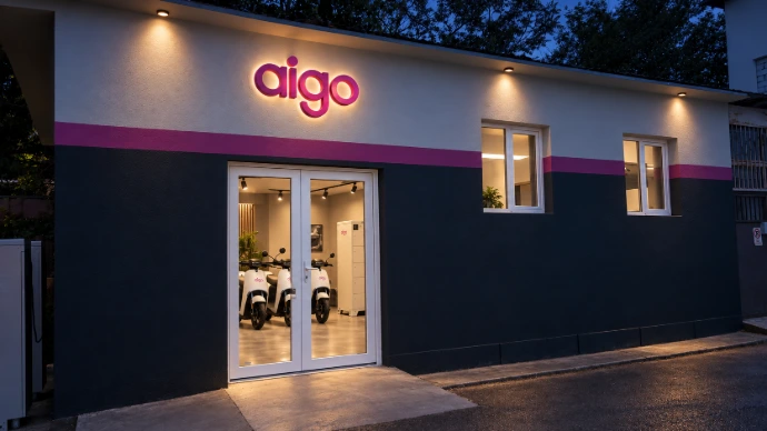 AIGO showroom, night visualization