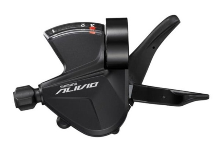 Maneta schimbator stanga Shimano Alivio ASLM3100LB, 3 viteze, cu indicator optic, cu colier