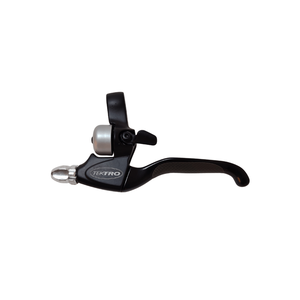 Maneta frana stanga TEKTRO CL535F-RT, twist grip, vbrake, 4 degete, design integrare sonerie, aluminiu, negru-argintiu