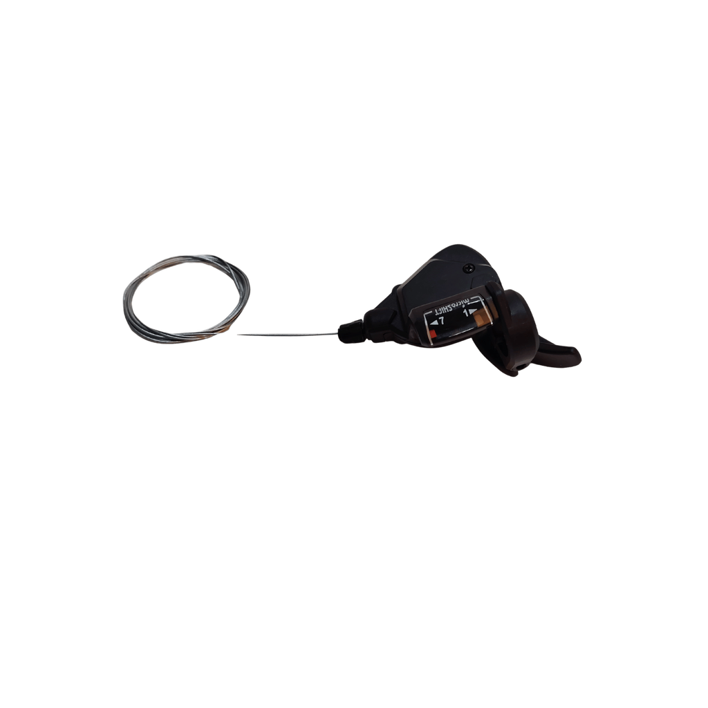 Maneta schimbator dreapta Microshift TS38-7R Rapidfire, 7 viteze, Negru