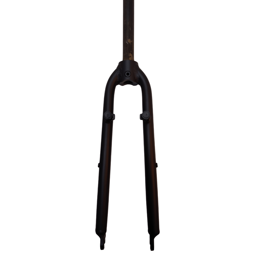 Furca rigida 28 inch City/Trekking YS-727, 1 1/8x290mm fara filet, otel cu pivoti, Negru mat