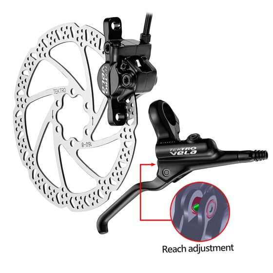 Frana spate pe disc hidraulica Tektro HD T290, furtun 1750 mm, rotor 160 mm, negru