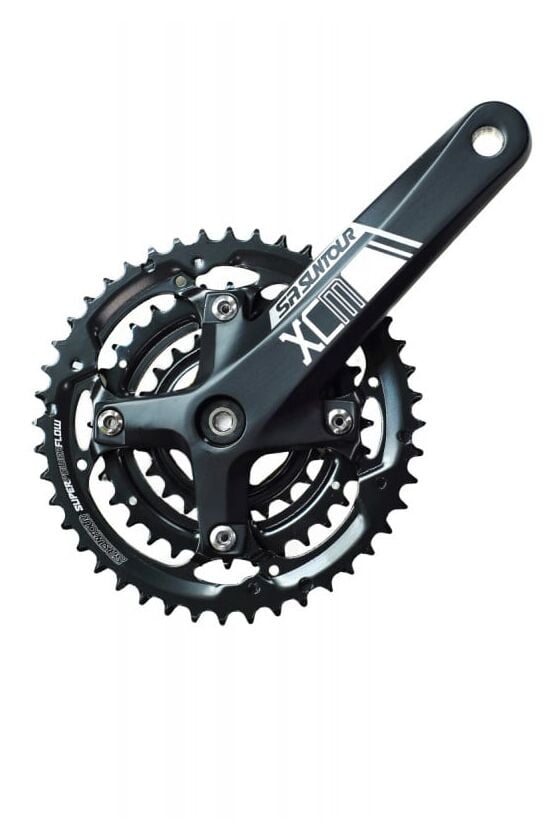 Angrenaj XCM T410, 22/30/40T, brate 175 mm, cu aparatoare lant, negru