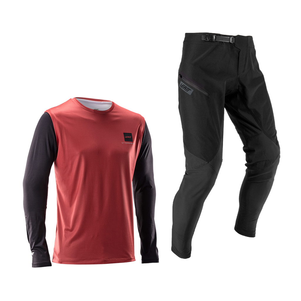 Bluza si Pantaloni Leatt Ride Kit MTB Gravity 1.0 Jr Dusty Red M