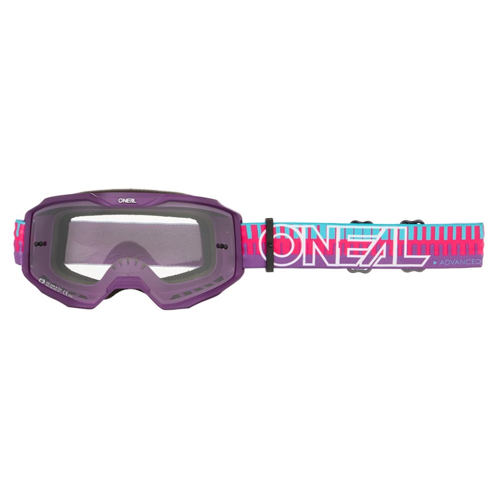 Ochelari O'Neal B-10 STRIPED V.26 - Lentile Transparente, Roz-Violet
