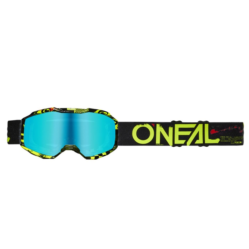 Ochelari O'Neal Copii B-10 ATTACK V.24 - Lentile Albastre, Negru-Galben Neon